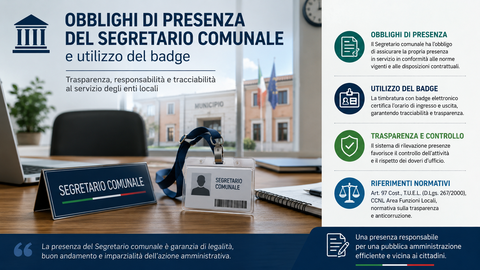 Obblighi di presenza del Segretario Comunale